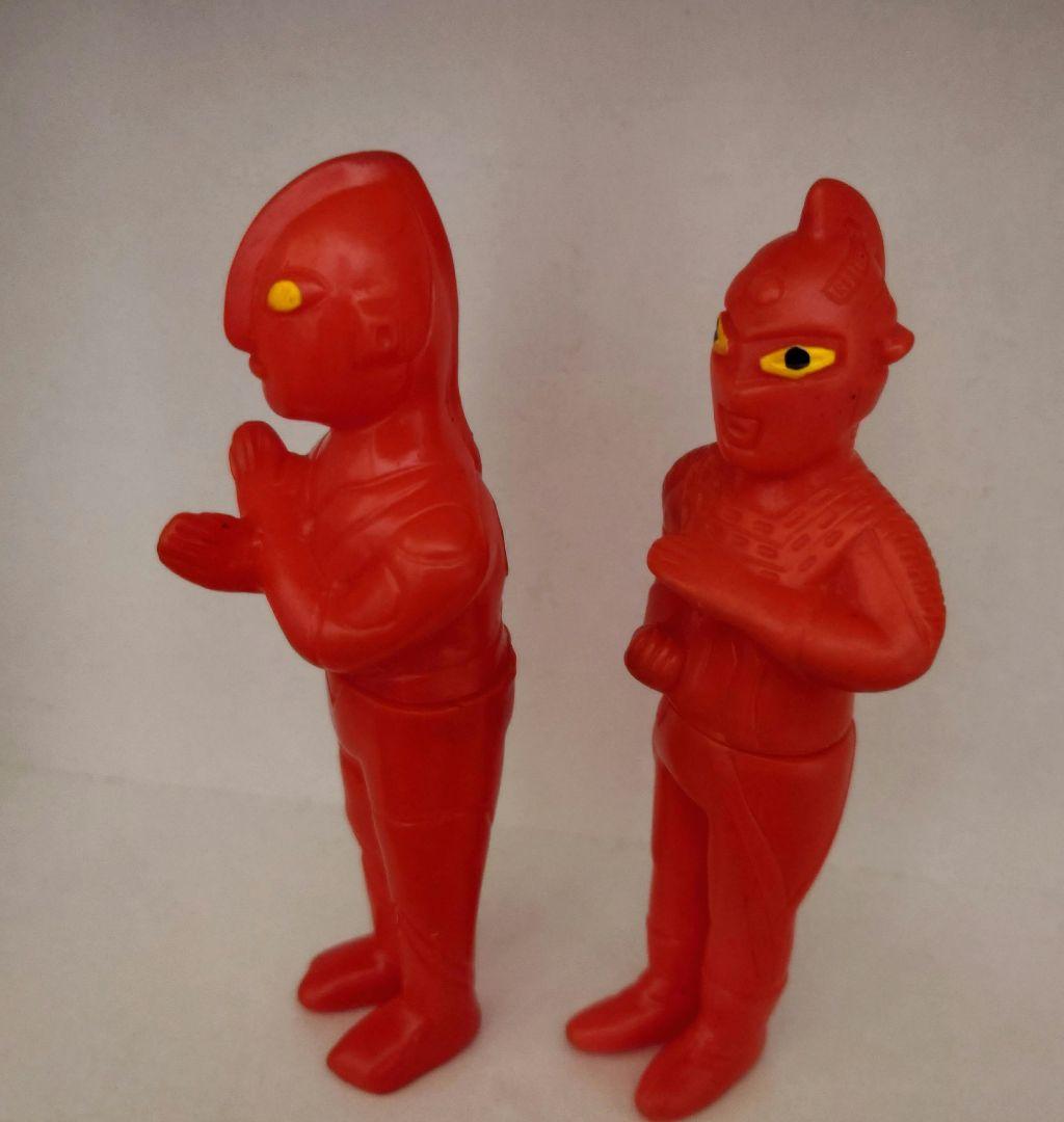【当時物】【希少】【ブルマァク 】ウルトラマン&ウルトラセブン☆赤成型ミニソフビ