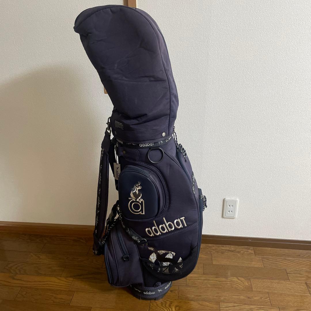 adabatネイビーキャディバッグ，ゴルフバッグ，シューズケース３点セット