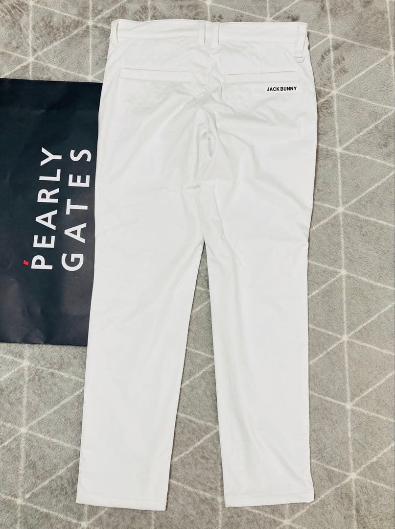 新品 ジャックバニー ピンソニック裏フリース 防風テーパードパンツ(5)L/白