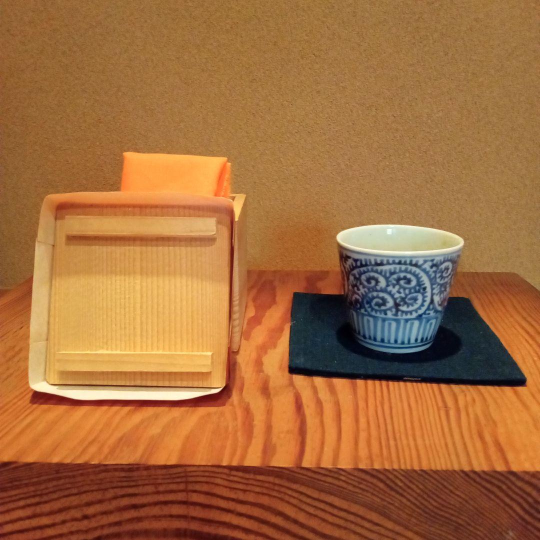 【古伊万里 （初期伊万里）】 蛸唐草紋様　蕎麦猪口　江戸初期　べた底