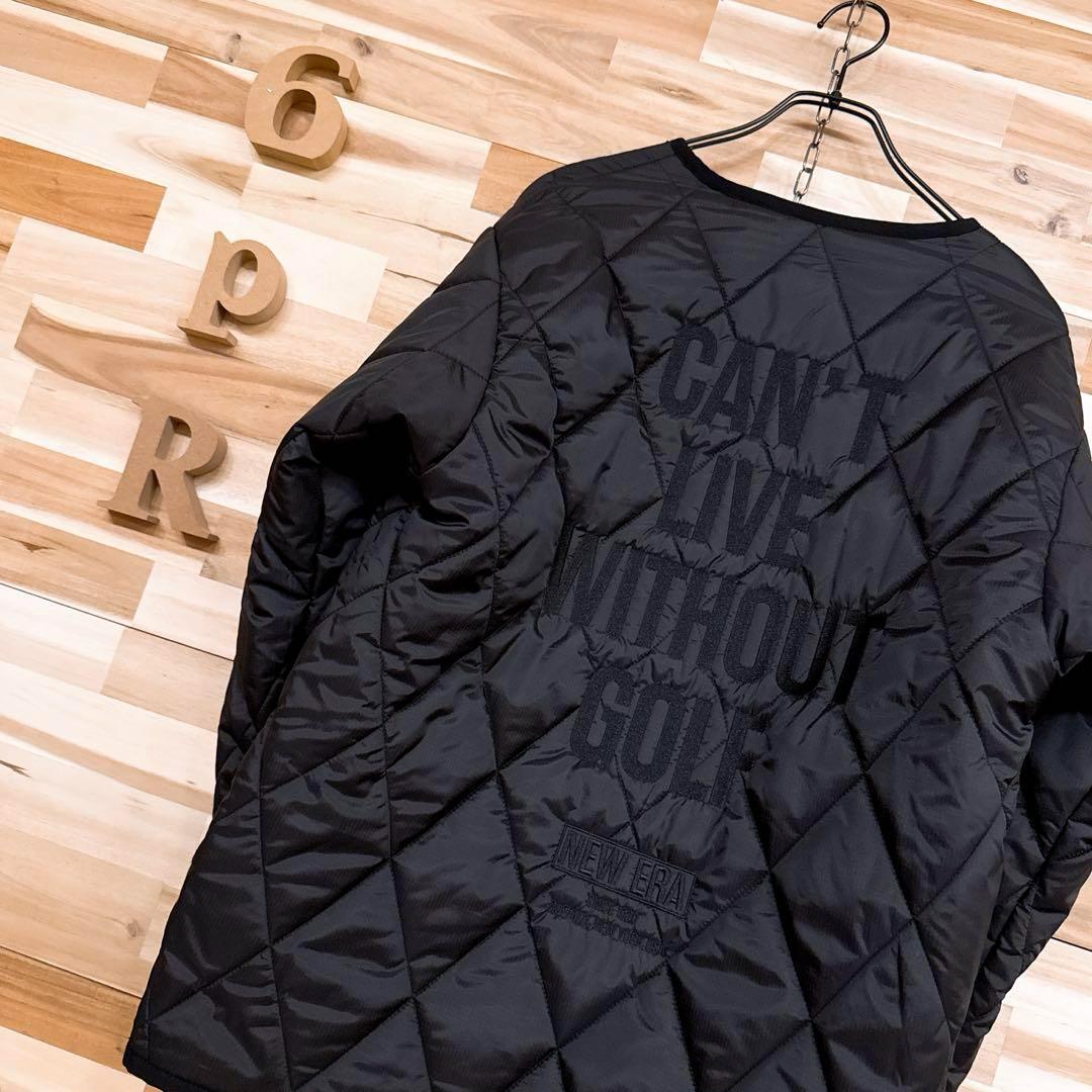 人気【ニューエラ】ゴルフ インサレーティッド キルティング カーディガン M 黒