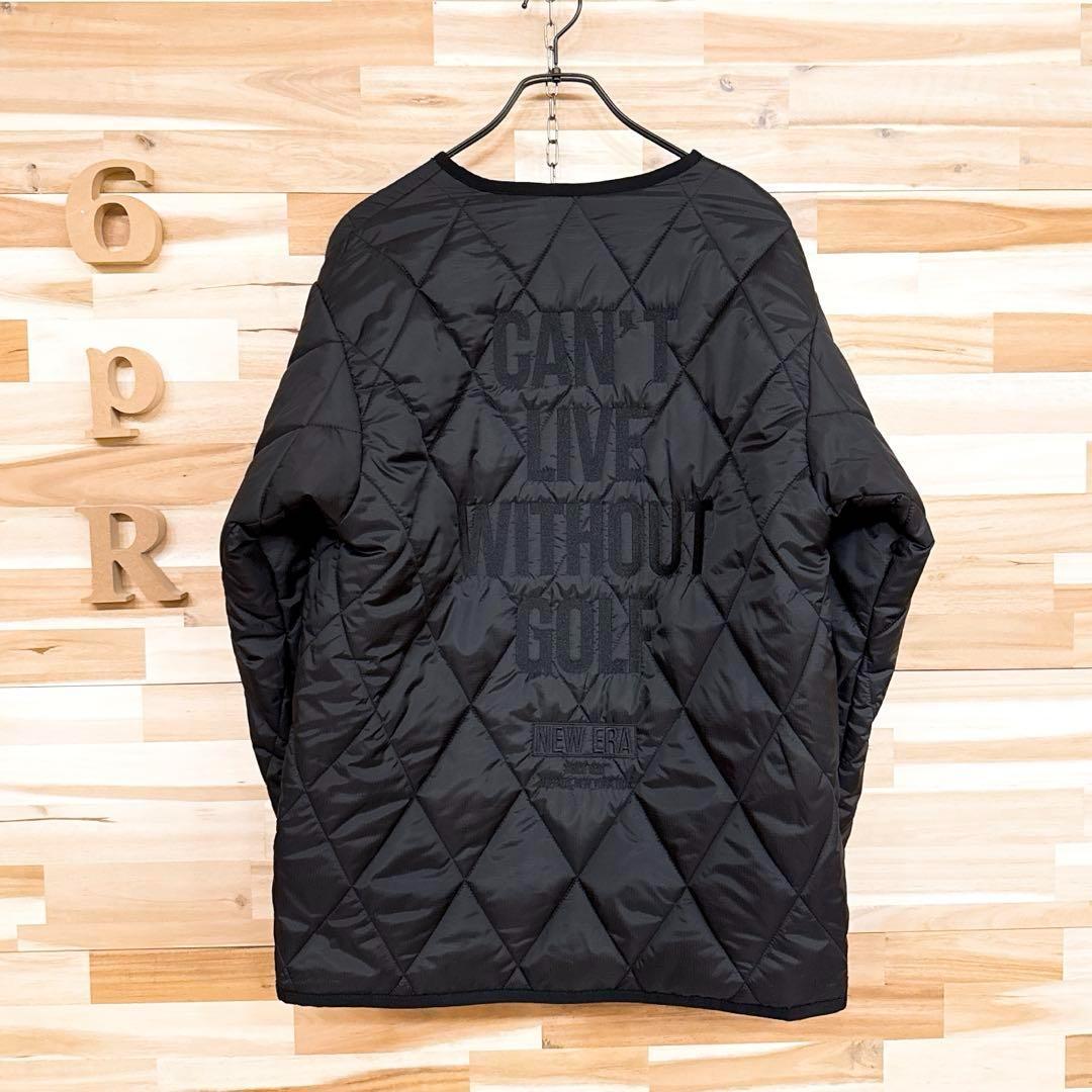 人気【ニューエラ】ゴルフ インサレーティッド キルティング カーディガン M 黒