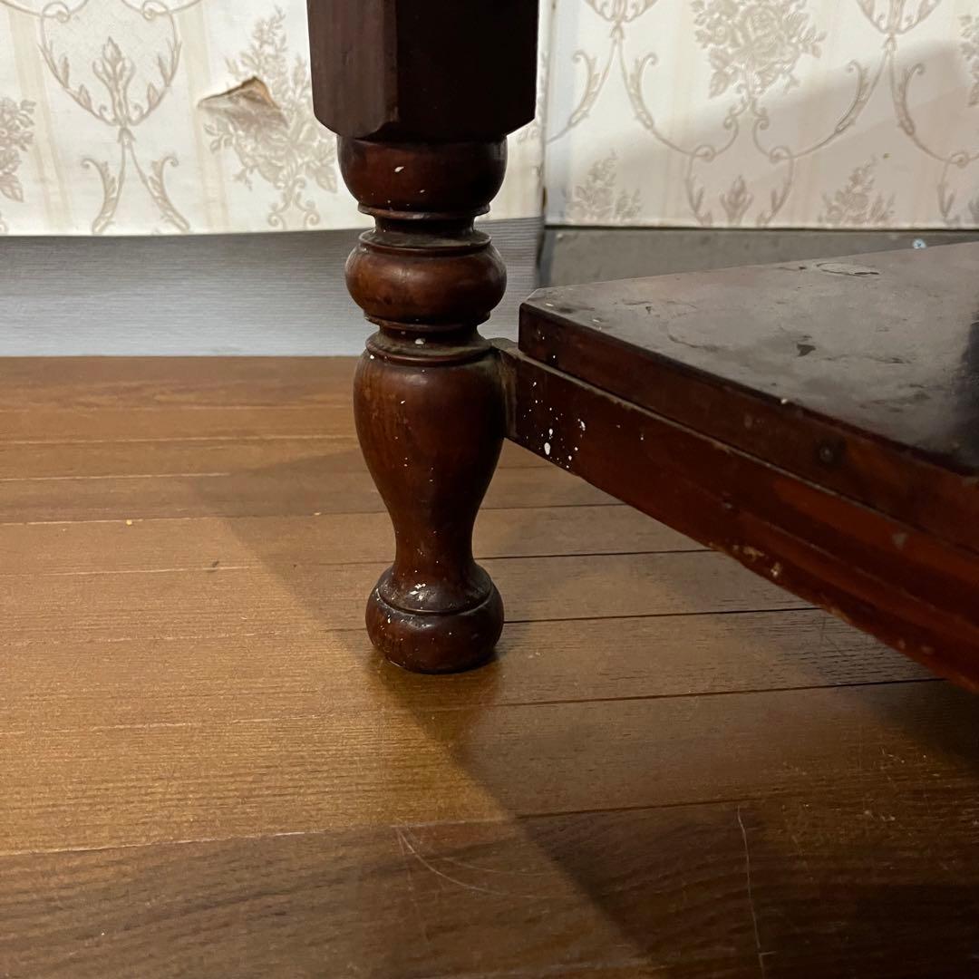 【アンティーク】昭和レトロ 木製 ろくろ脚 ローテーブル 文机 座卓 古道具