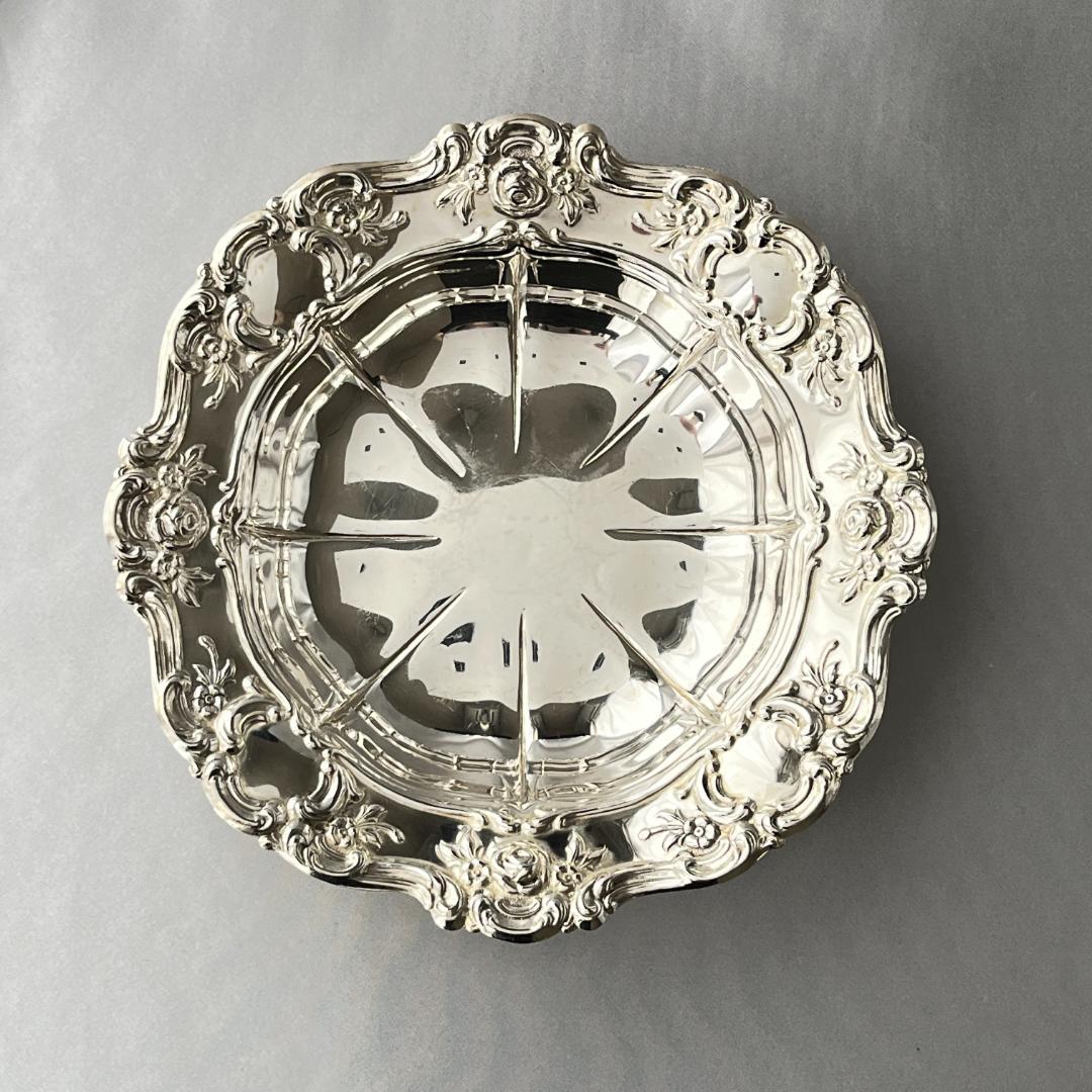 【Towle】薔薇のボウルトレー【シルバープレート】18cm