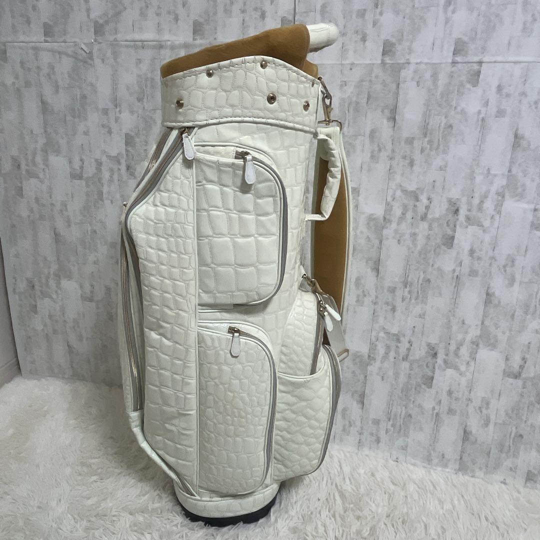 オウル OUUL ホワイトアリゲーター キャディバッグ ヘッドカバー付き