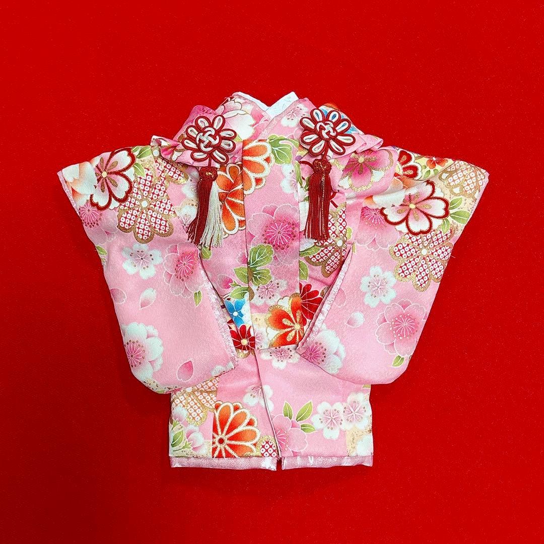 即納✨犬の着物&お被布セット 振袖 金彩入り ピンク S 洗える着物 犬服