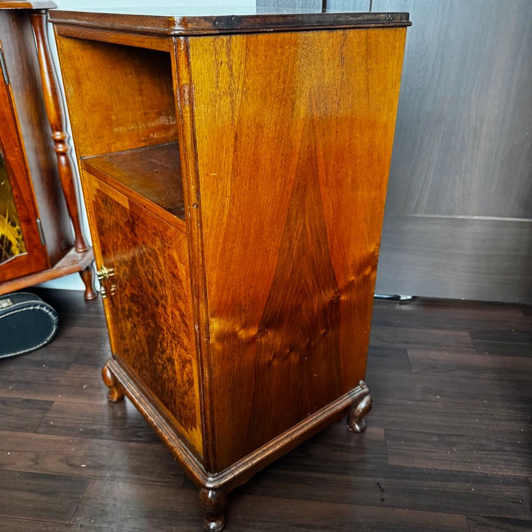 【希少】英国アンティーク サイドキャビネット 電話台 ベッドサイドチェスト