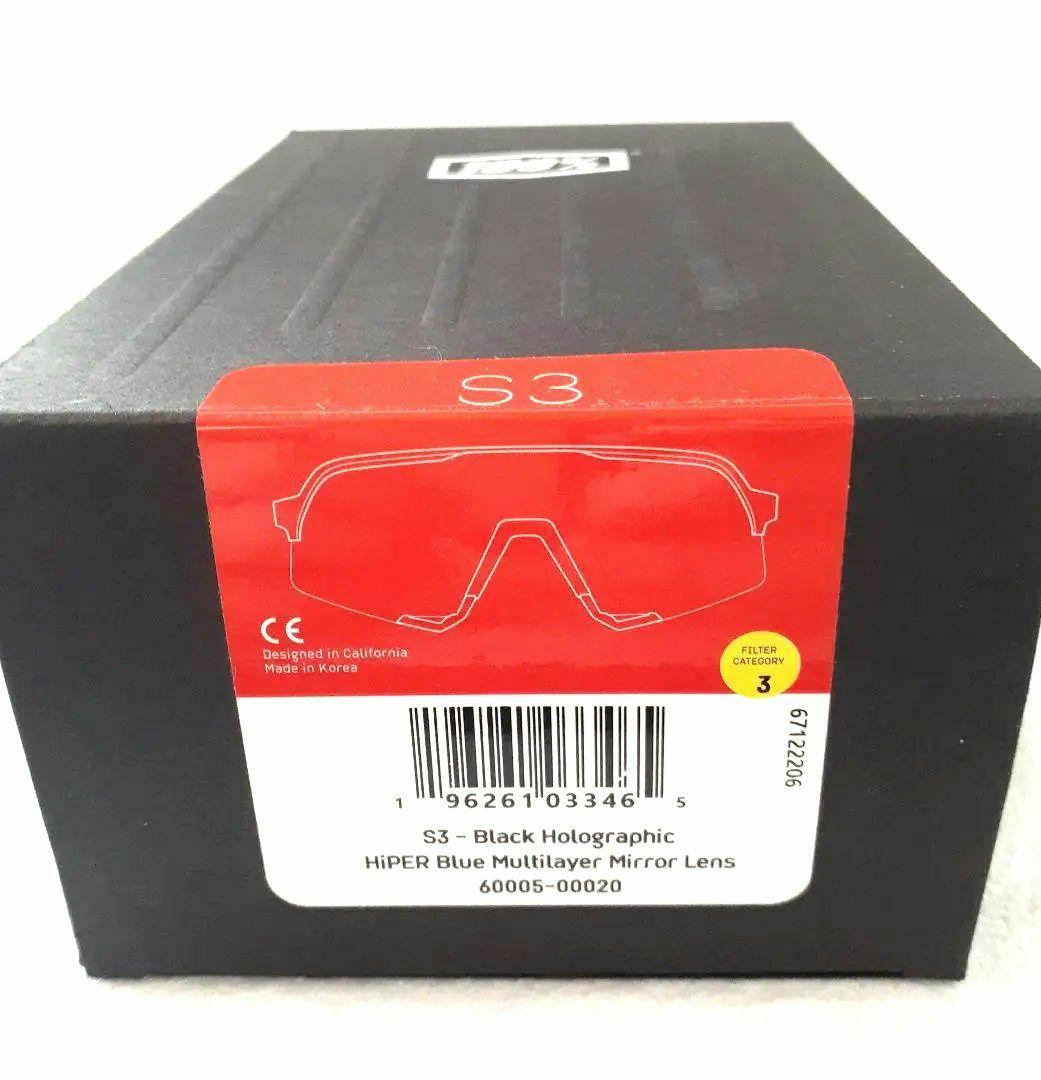 100% S3 ブラックホログラフィック ワンハンドレッド サングラス