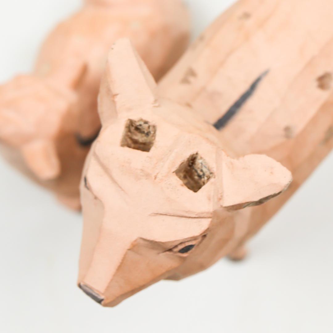 奈良人形師 染川宗進 鹿 木彫 置物 共箱