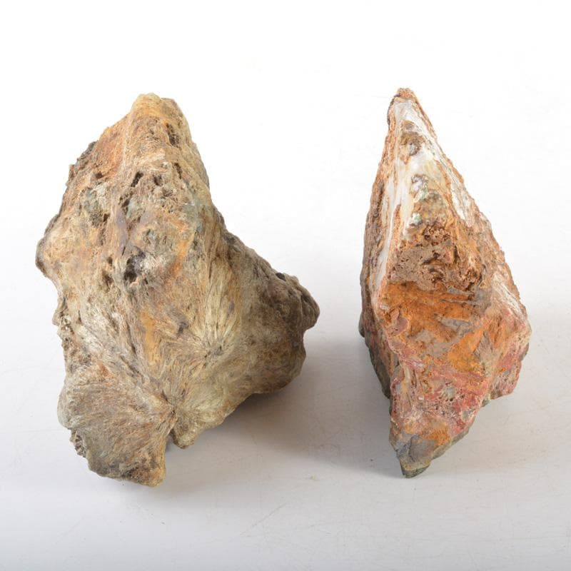 天然石　鑑賞石　菊花石など　置物　2点まとめて　C　5458A