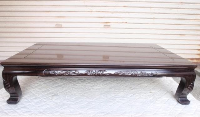 激安処分！新品 本物♪黒檀 無垢 5尺(150巾) 座敷机 唐木座卓 検/欅紫檀