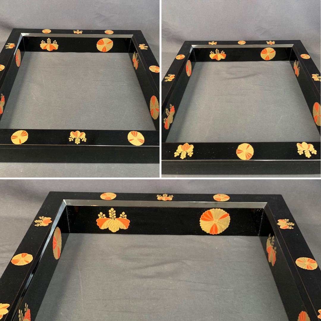 E150 送料無料　黒塗炉縁　高台寺蒔絵　塗師陽斎造　茶道具　茶室　茶道　共箱