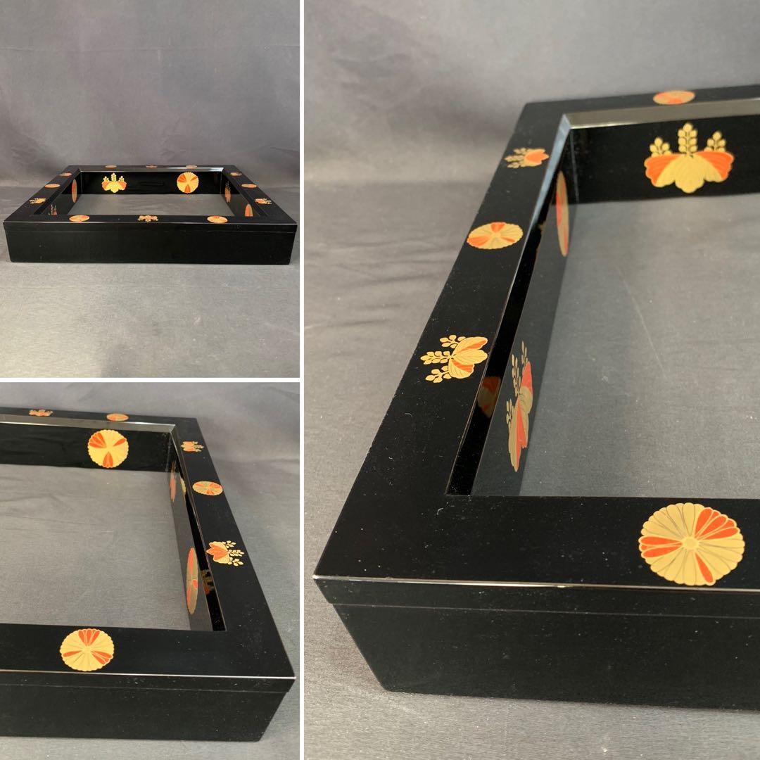 E150 送料無料　黒塗炉縁　高台寺蒔絵　塗師陽斎造　茶道具　茶室　茶道　共箱