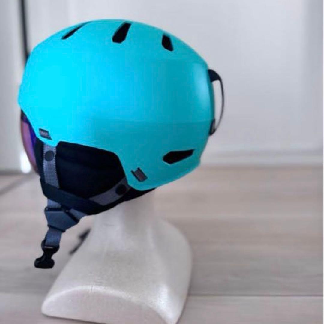 bern ヘルメット ターコイズ JAPAN FIT バイザー付き ゴーグルなし