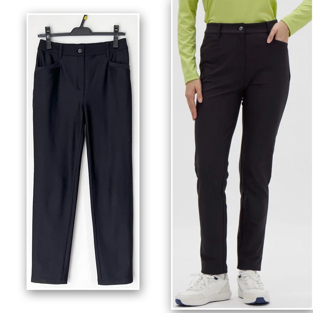 試着のみ！2025秋冬モデル・マンシングウェア ゴルフパンツ7黒/レディース