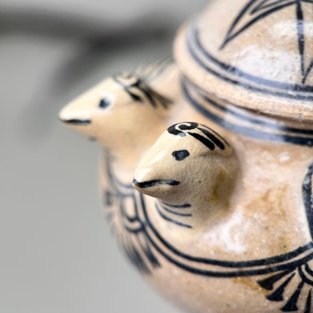 A065【タイ・骨董】宋胡録（スンコロク）鉄絵 小壺（1301年~1600年）