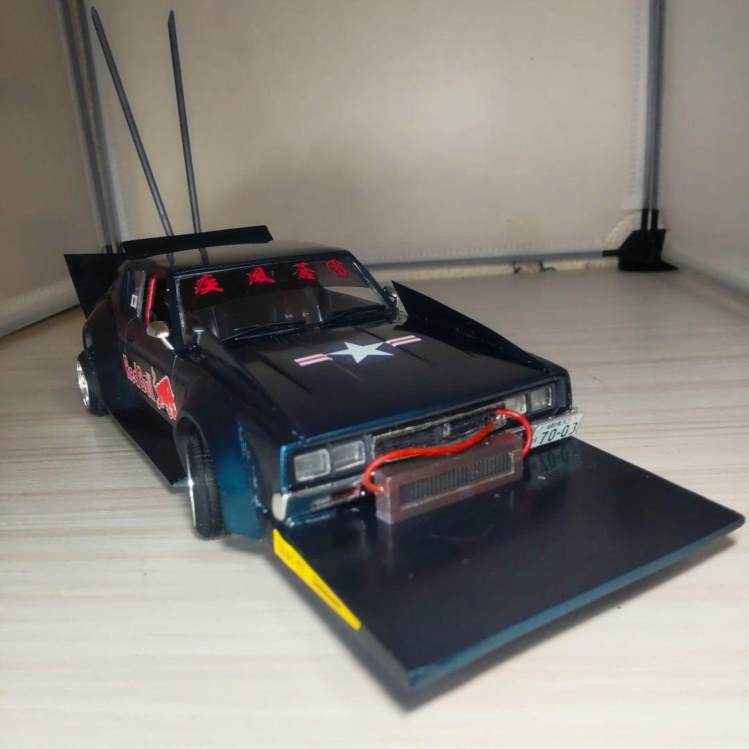 アオシマ1/24ケンメリ２Dr改！街道レーサー（レッドブル仕様）塗装済完成品！