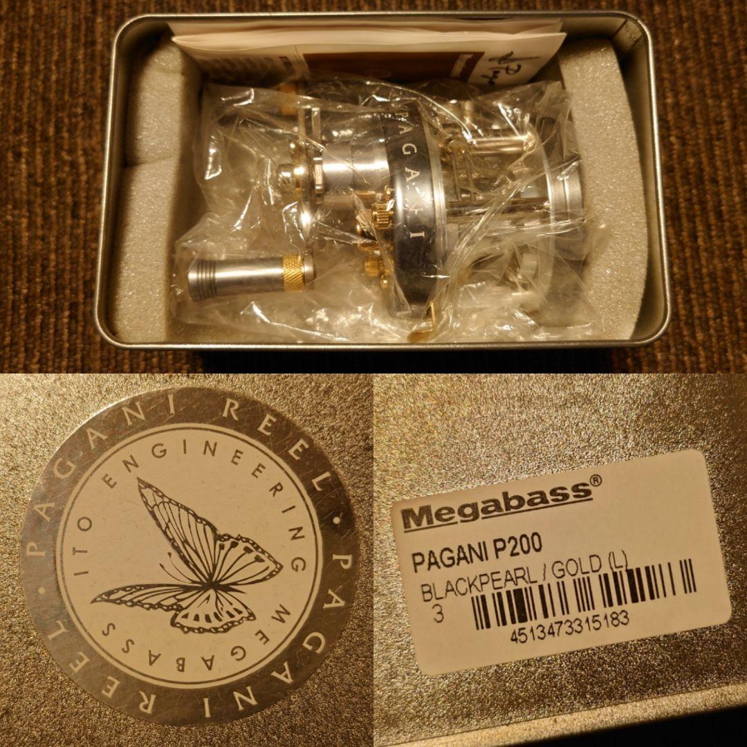 新品メガバスx五十鈴パガーニP200Lブラックパール/ゴールド シルバーカスタム