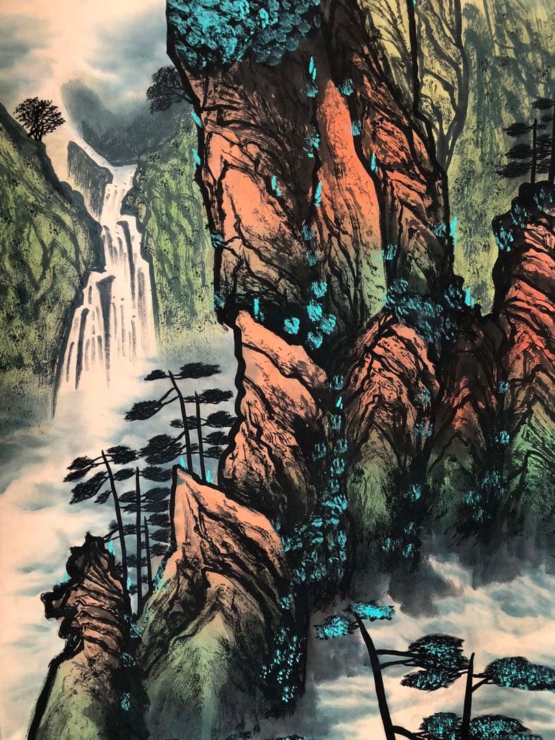 黎雄才 山水画 掛け軸 手描き 中国美術 絵画 書画 山水図 風景画 インテリア
