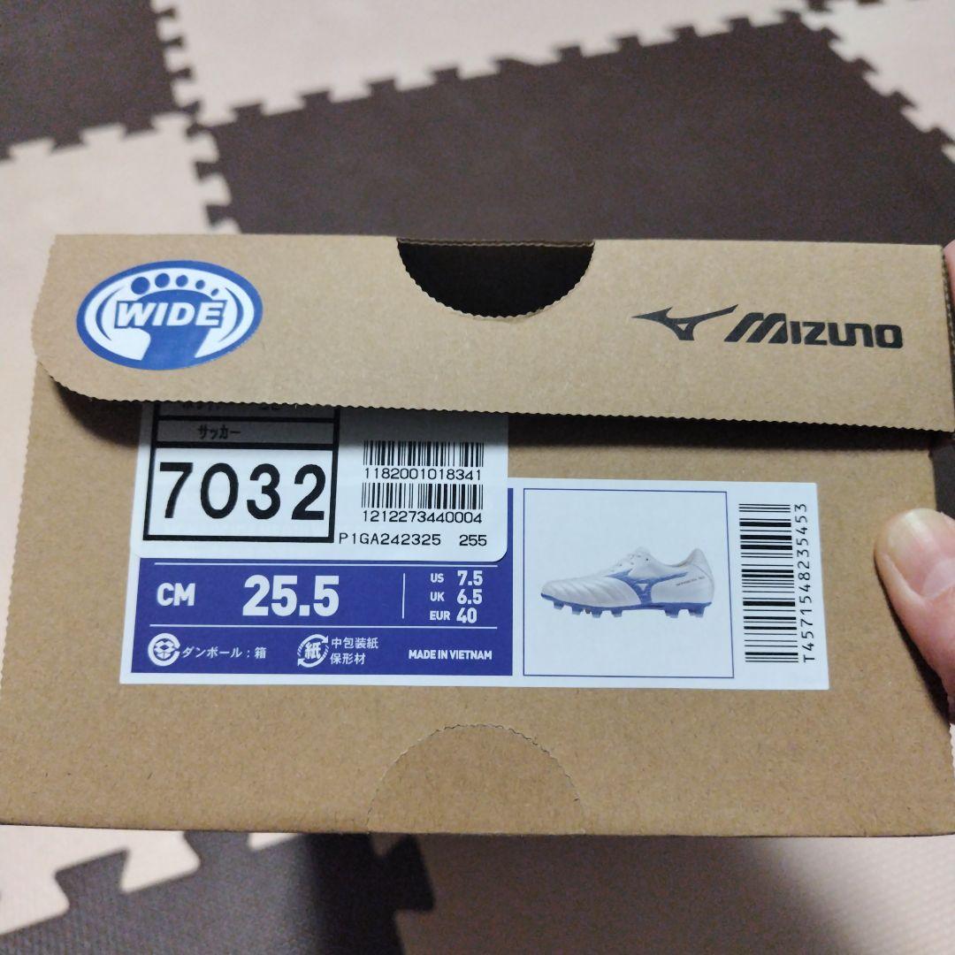 未使用★25.5センチ ミズノ モナルシーダNEO3 ワイド　プロ　白　青★