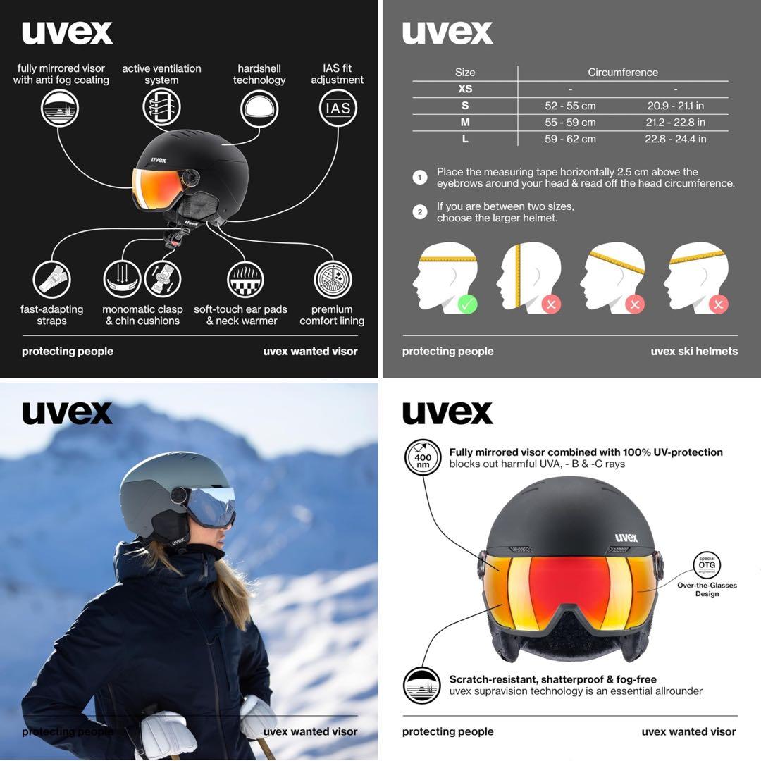 uvex ウベックス ブラックヘルメット オレンジミラー