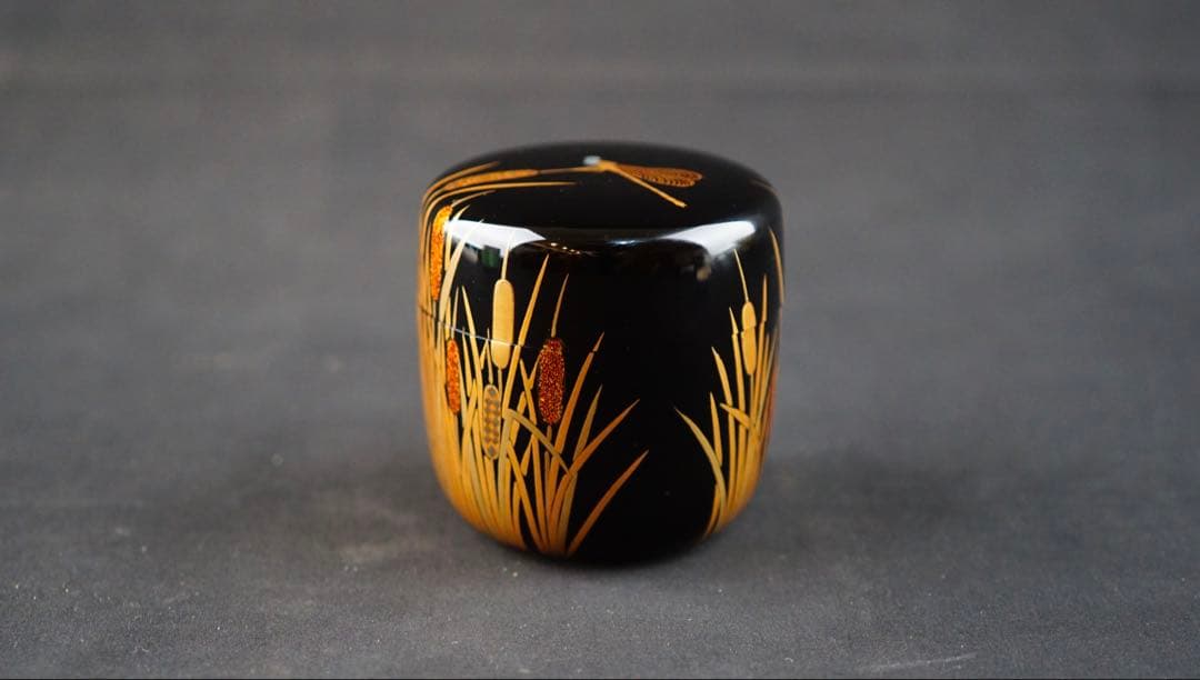 輪島塗　蜉蝣蒔絵　棗　内銀地　中嶋宗峰