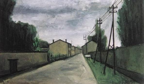 ベルナール・ビュッフェ、「La route」、希少画集の額装画、人気作品