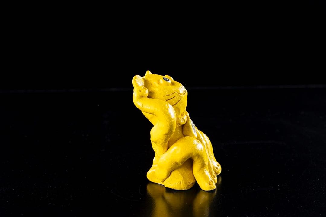 招き猫 副招き 桐箱付き 猫 金運 運気上昇　幸運　開運　しあわせの黄色いまねき