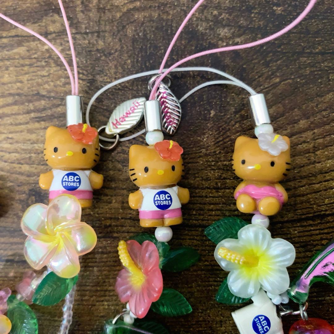 ご当地　日焼けキティ　ギターウクレレ　根付け　ストラップ グアムハワイ　5点