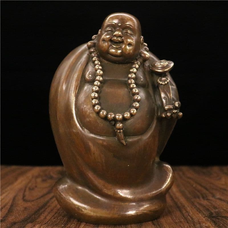 仏像 弥勒仏 茶台 玄関 書斎 応接間 開運 風水 装飾品 工芸品 置物