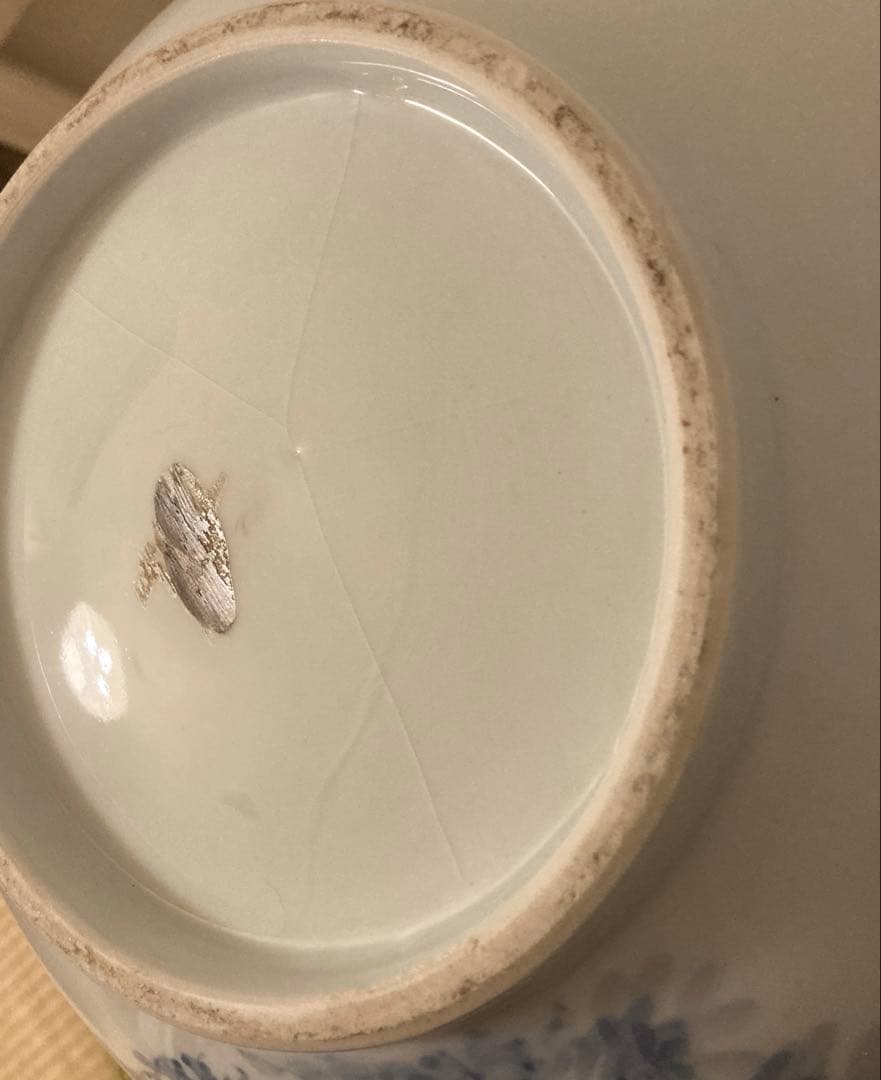 染付　火鉢　鶴　松