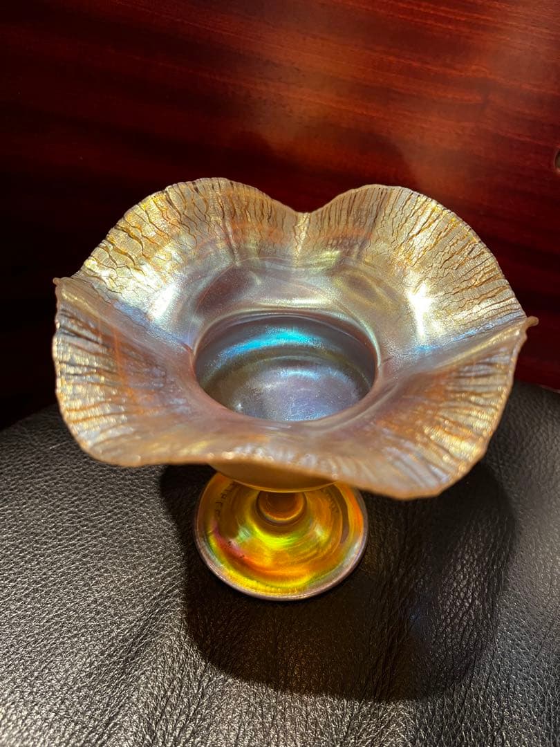 ティファニー　グラス　花瓶　コンポート　アンティーク