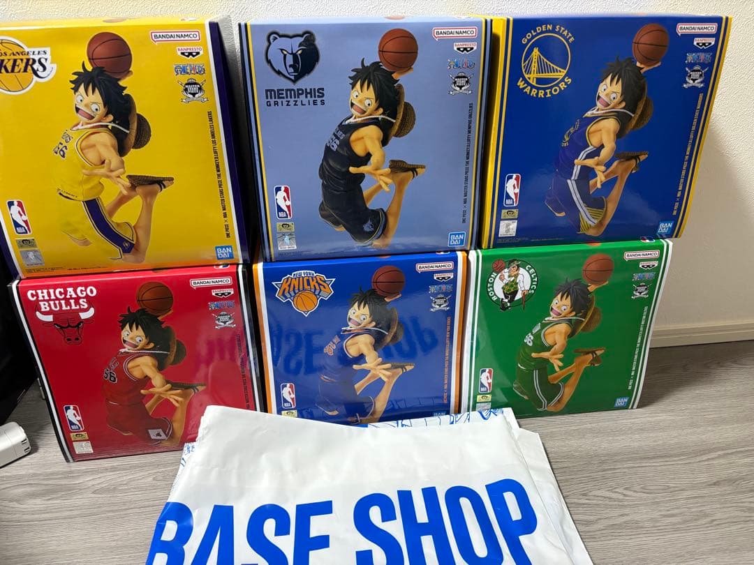 ワンピース × NBA ルフィ フィギュア 6種コンプセット　ベースショップ