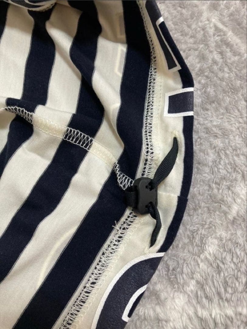 新品 パーリーゲイツ ボーダー プレミアムウォーム 長袖シャツ(5)サイズL/白