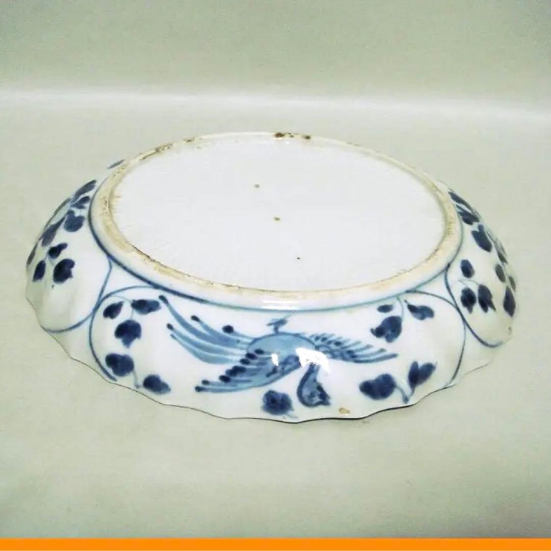 @110『中国美術 獅子 花唐草 輪花皿』　/骨董品 古美術 アンティーク