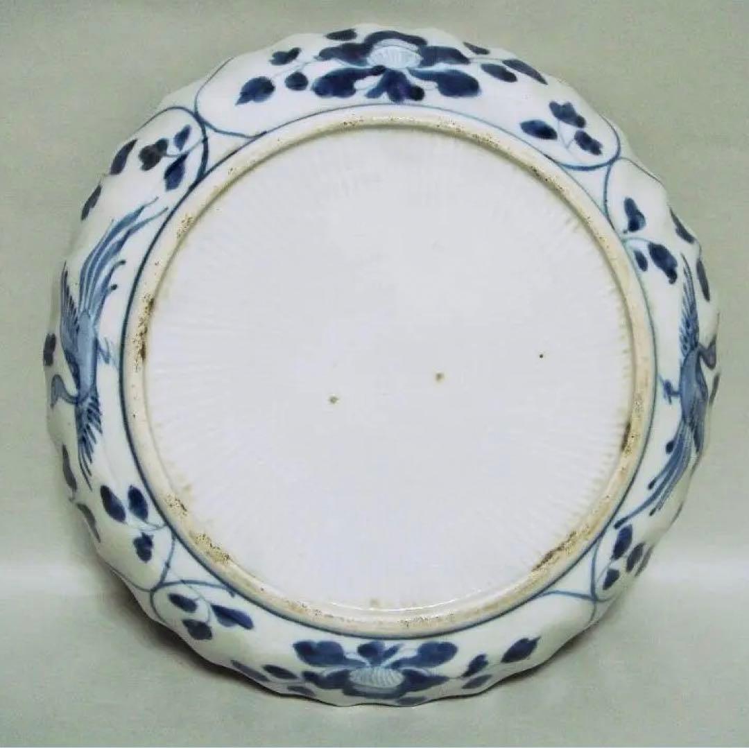 @110『中国美術 獅子 花唐草 輪花皿』　/骨董品 古美術 アンティーク