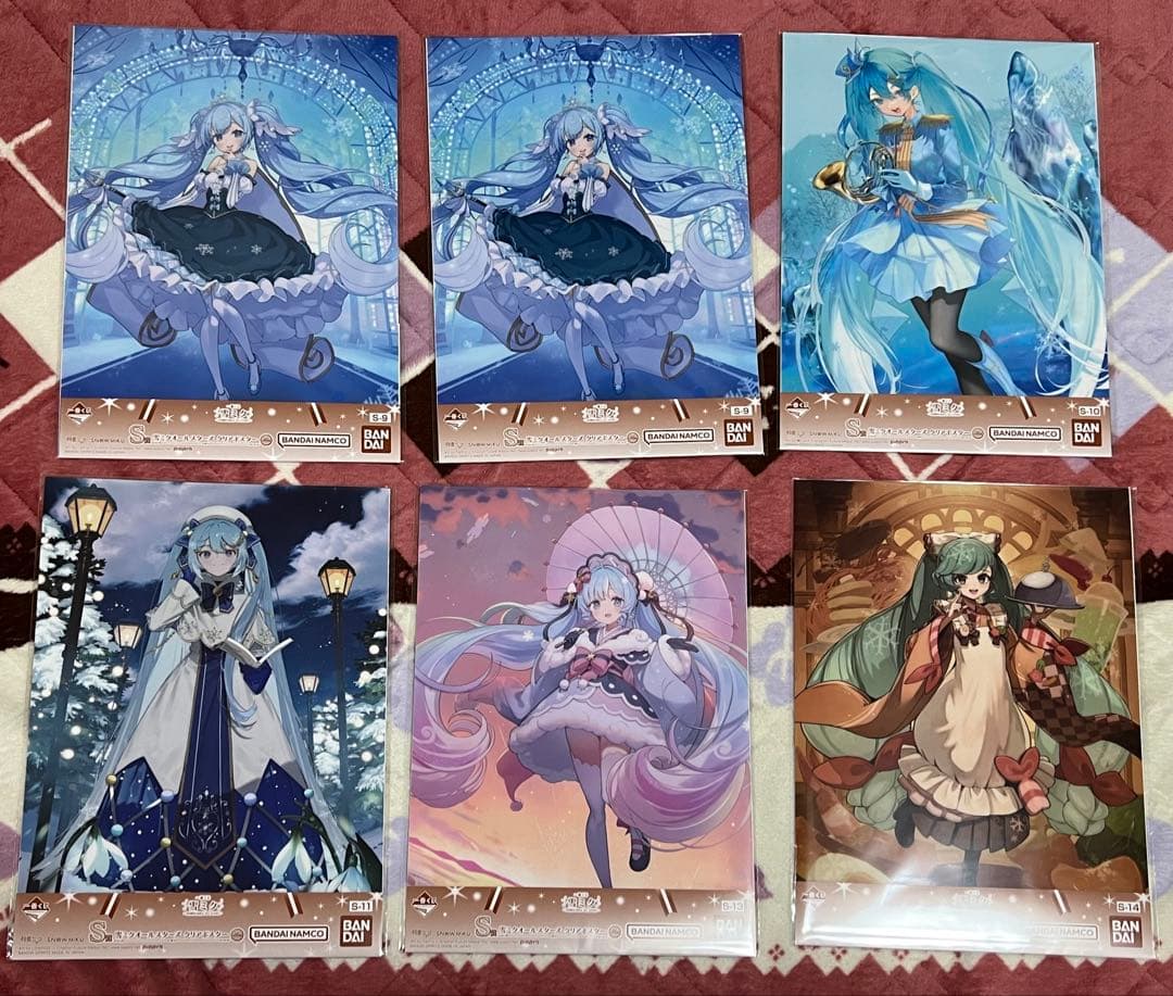 一番くじ 雪ミク S賞　雪ミクオールスターズ クリアポスター　15枚