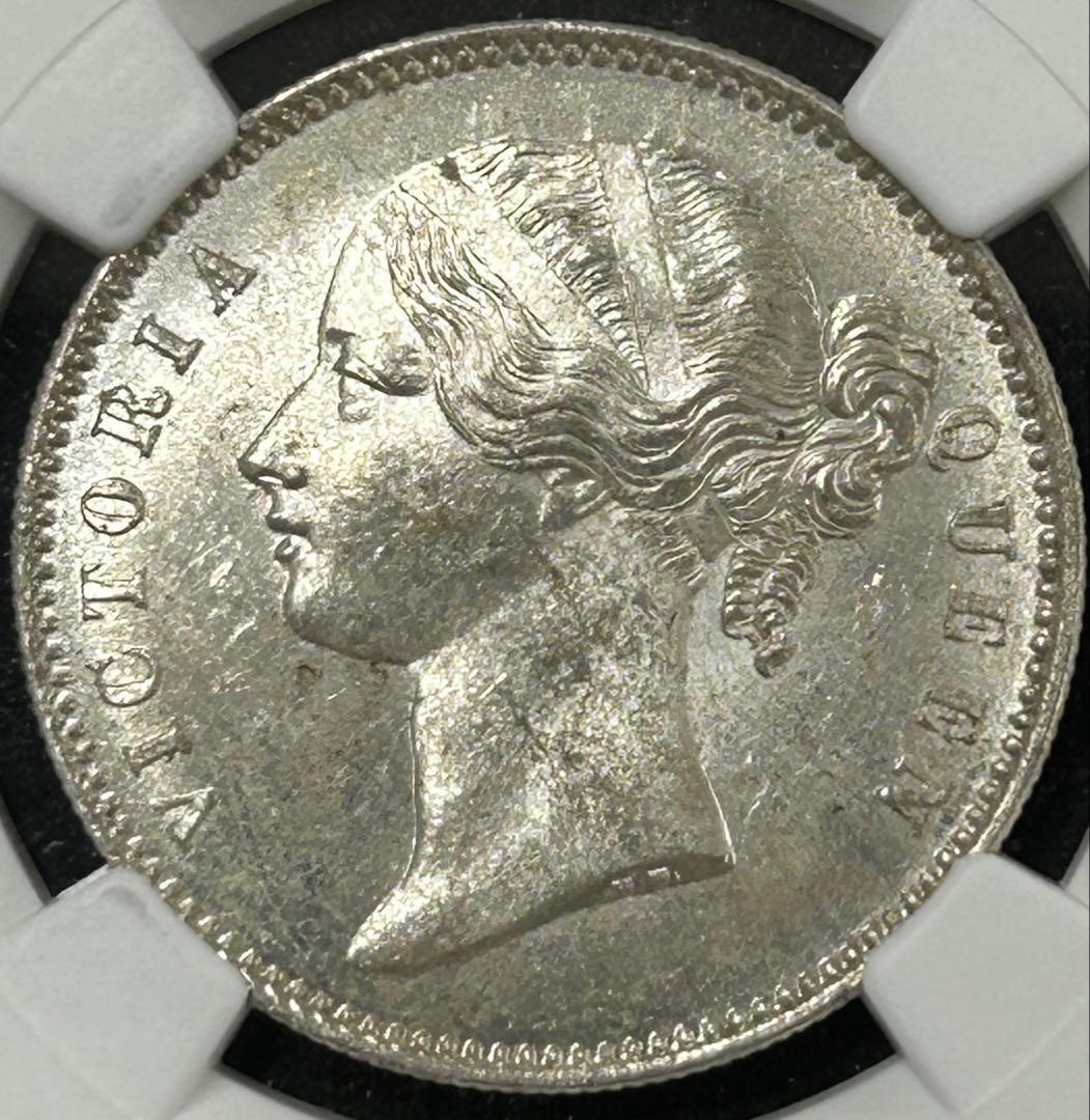 1840 インド ルピー 銀貨　NGC MS62 ビィクトリ女王