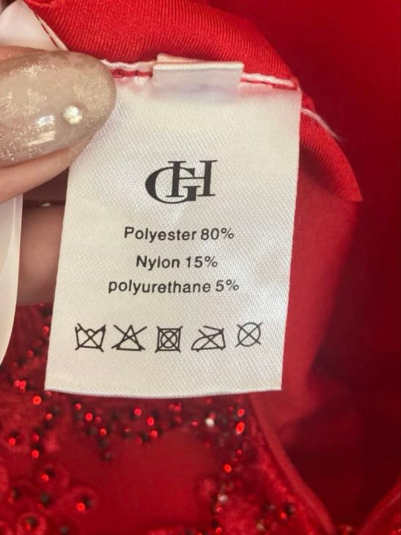 gentil 赤　ドレス　社交ダンス　スタンダード