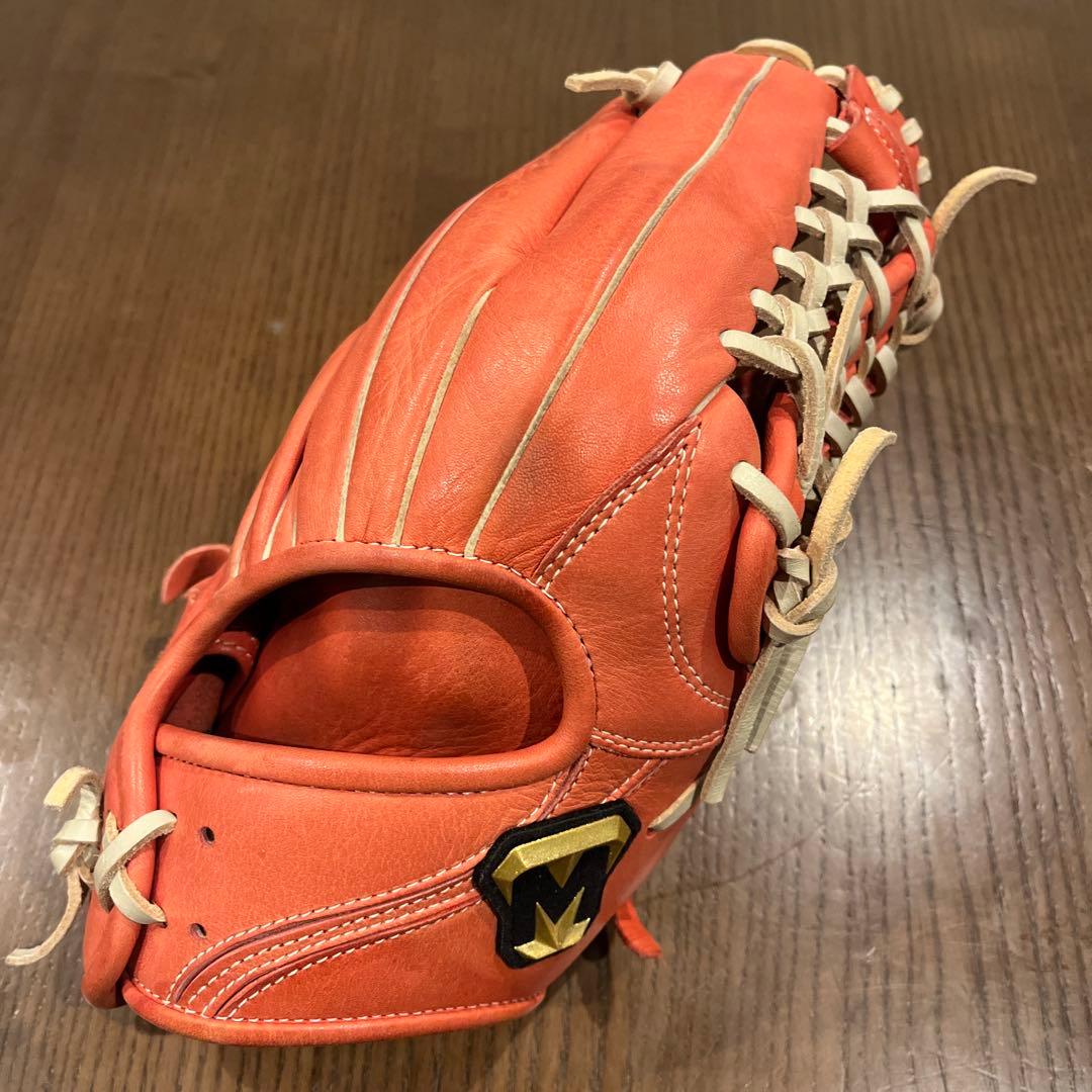 オレンジレザー 軟式用グローブ 右利き用