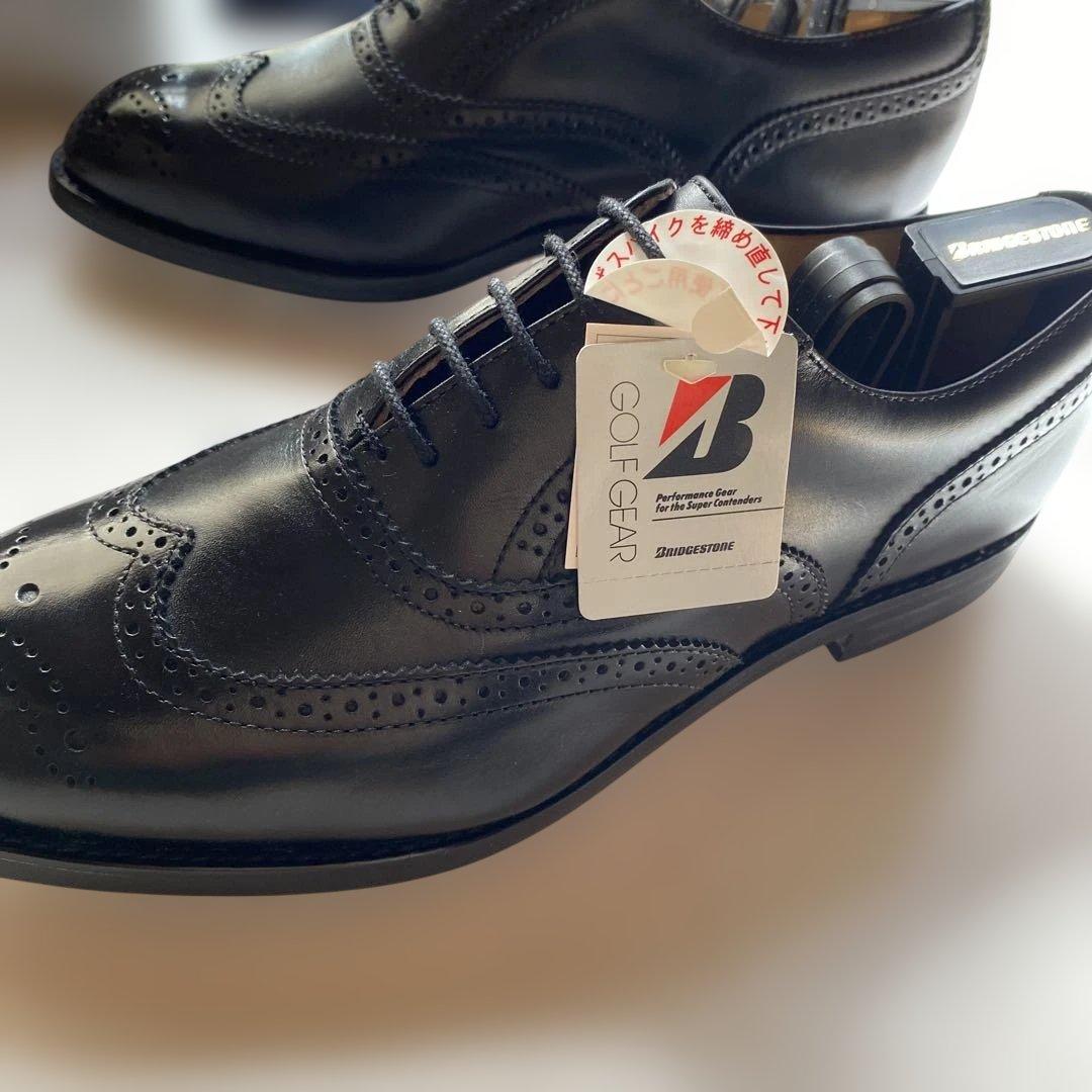 スパイク付ゴルフシューズ　BRIDGESTONE サイズ25.5cm 黒　革