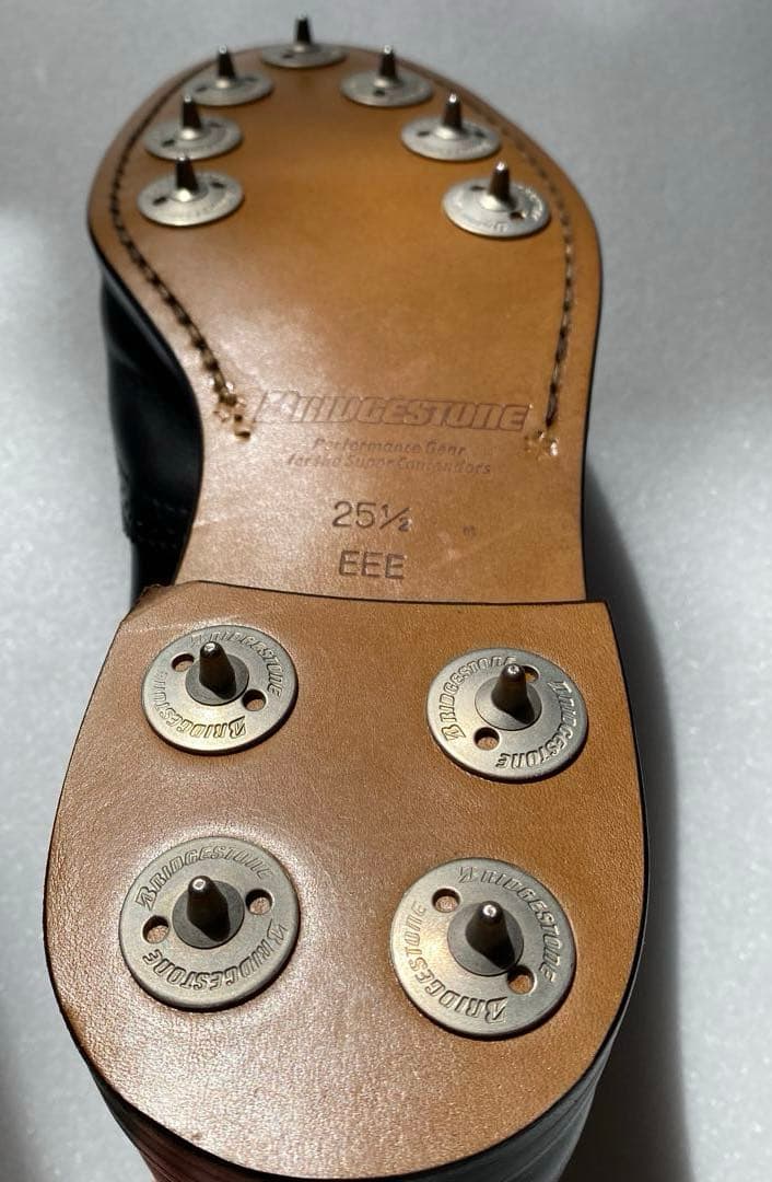 スパイク付ゴルフシューズ　BRIDGESTONE サイズ25.5cm 黒　革