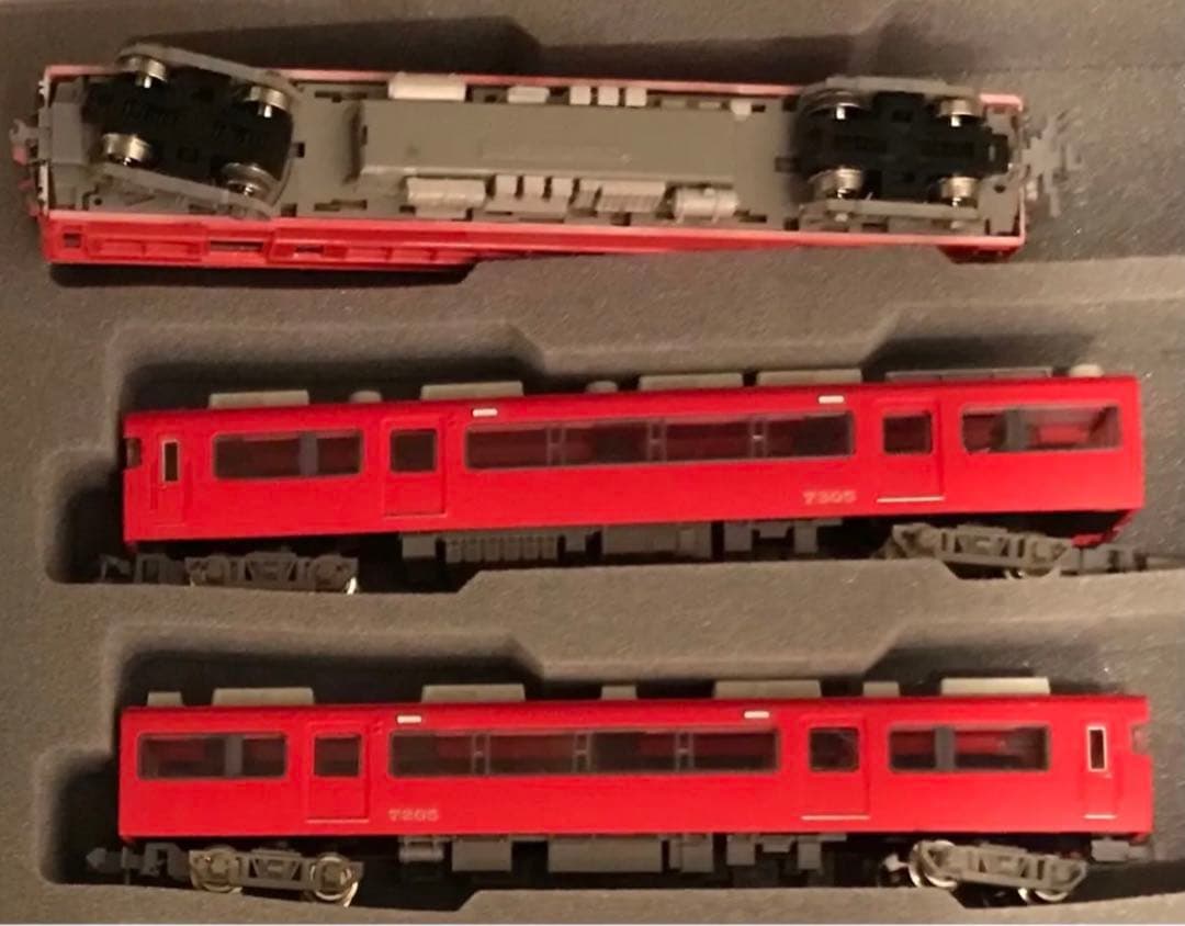 ■名鉄モ800形+鉄コレ7300系3両編成N化動力付き