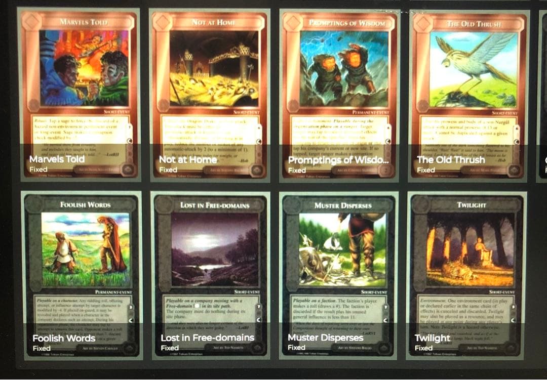 ミドルアース　カード　チャレンジデッキC ccg コンプ　指輪物語　トレカ