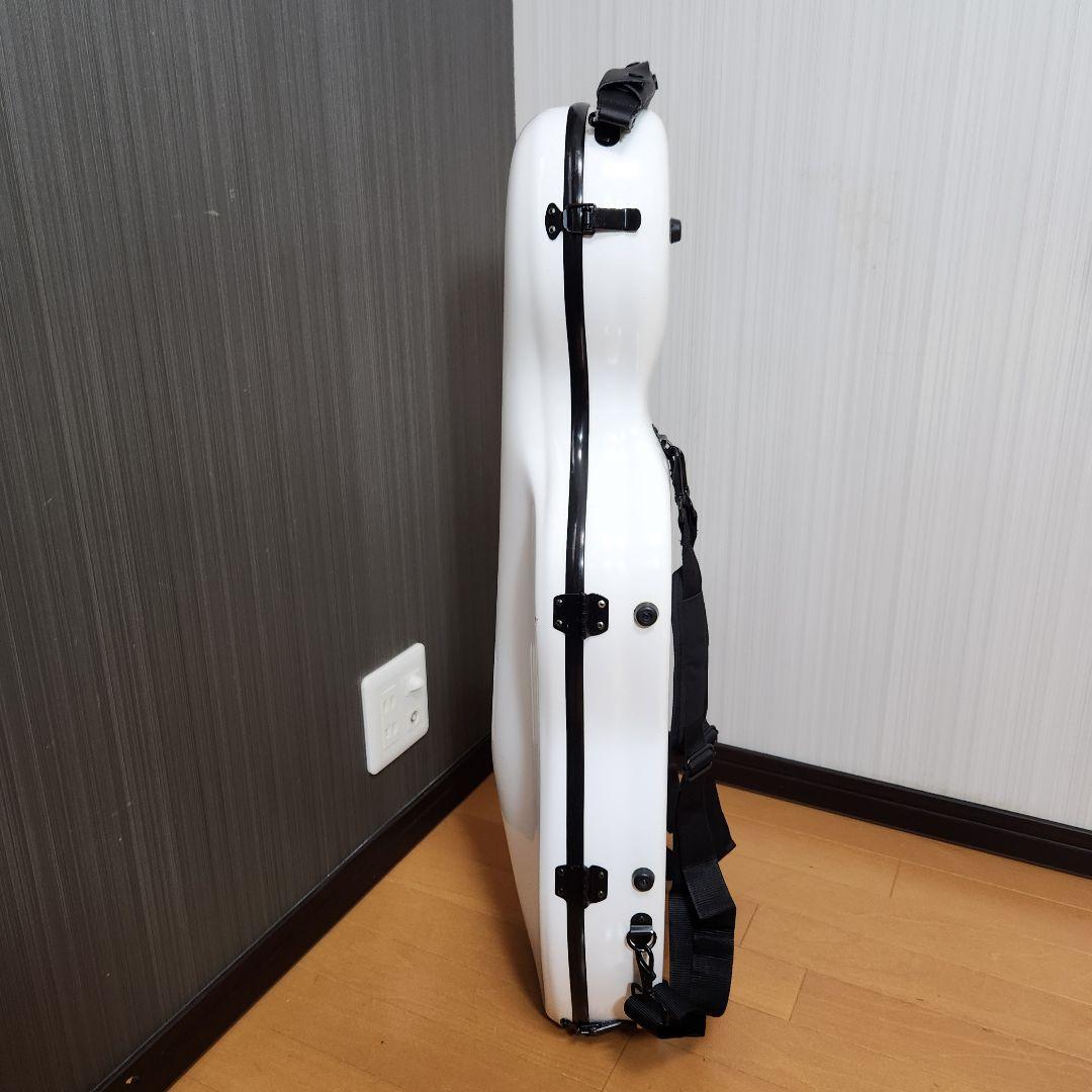 【新品ストラップ、ハンドルカバー付き】チェロ ハードケース 1/10サイズ 白