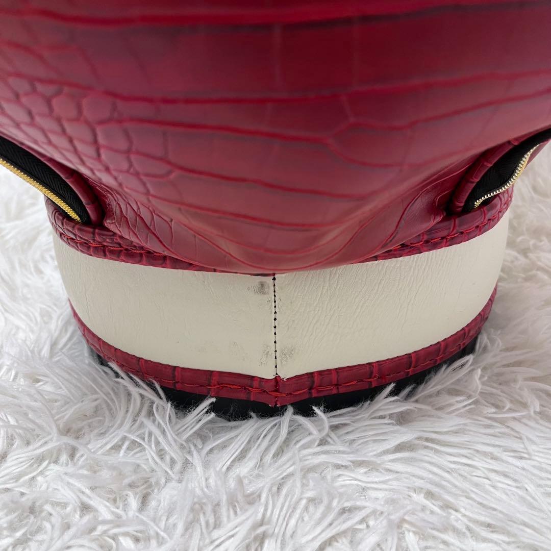 美品 ゴルフ キャディバック ディズニー ミッキー レッド 赤 ネームタグ付