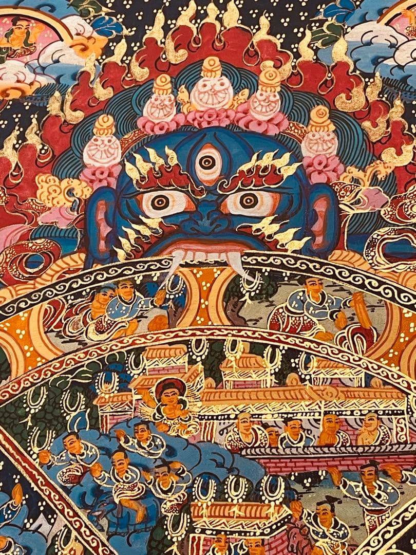 チベット密教 仏教 密教 新品 手描き　肉筆画 タンカ 曼荼羅 六道輪廻図 D1