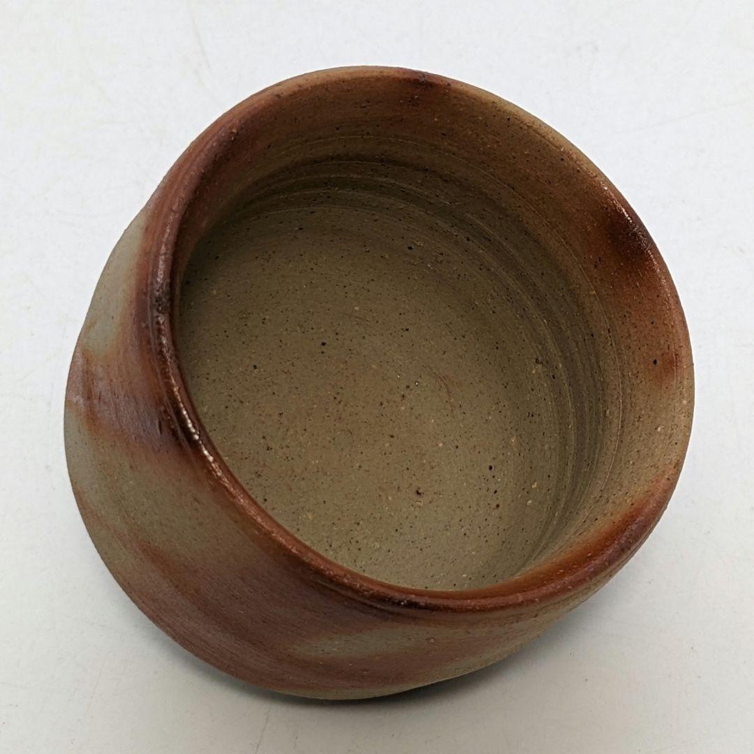 岡山県重要無形文化財 浦上善次 備前焼 緋襷酒呑 合箱共布 酒器 酒盃 酒杯