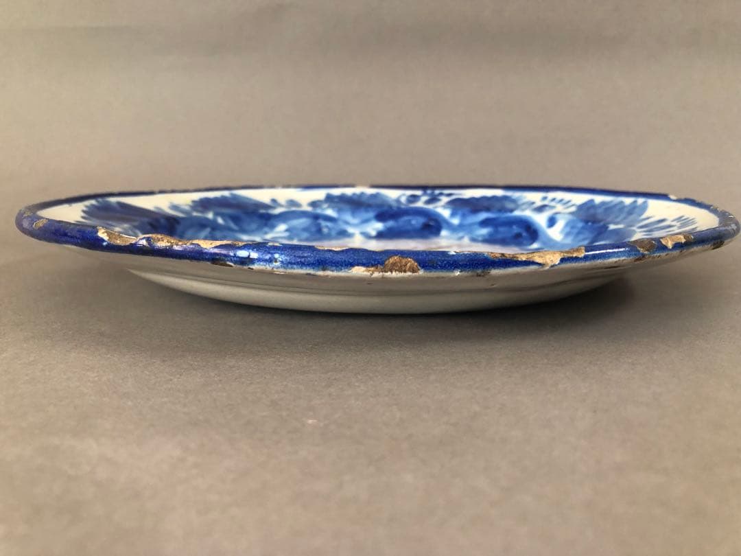 スペイン　アンティーク　鳥の絵の絵皿