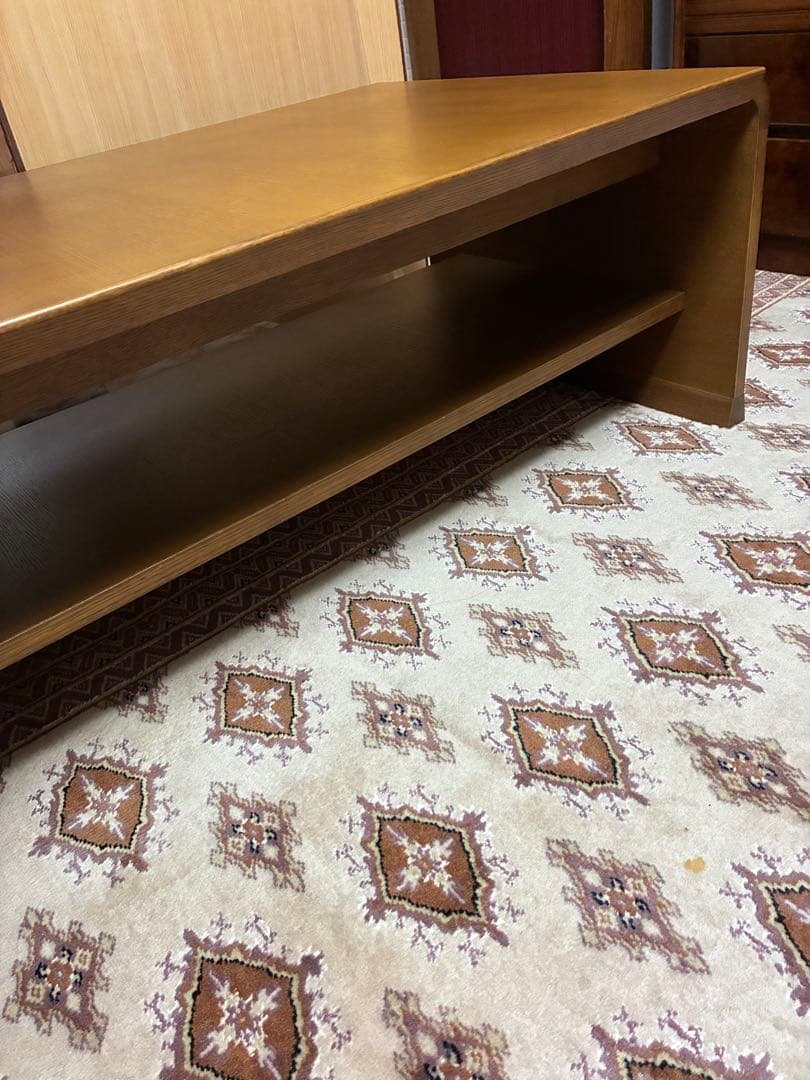 木目調 長方形テーブル 角丸デザイン